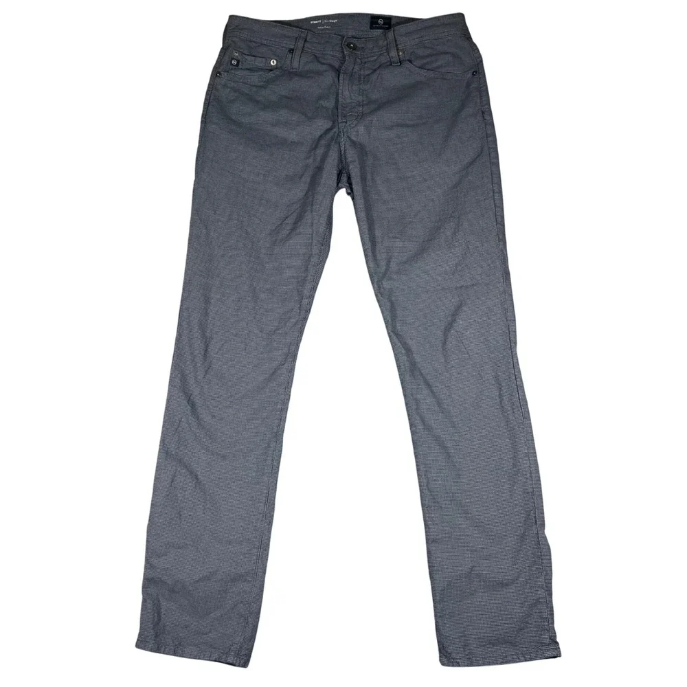 AG Adriano Goldschmied Everett‎ Slim Straight Italian Fabric Pants Grey 33x32